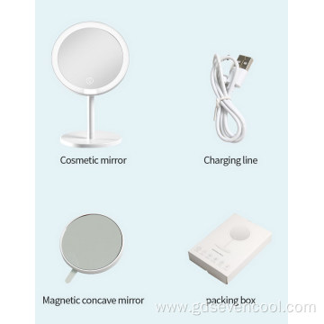 3 Colors Makeup LED Mirror With Storage Base